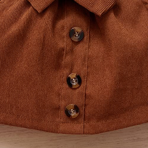 Amiblvowa JUNNY-USN539GACHHIA3 Little Toddler Girl Fall Skirt Set Solid Color T-Shirt Tops Corduroy Denim Mini Skirt Outfits Vintage Fashion Clothes thumb #5