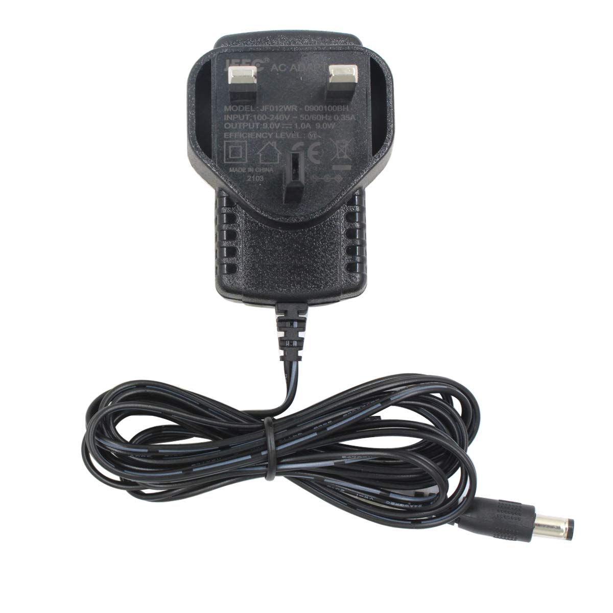 9V 1A Power Supply Adapter, DC Jack Center Positive, Plug 5.5mm x 2.1mm, for Arduino UNO, Mega, Schwinn Elliptical Machine and more