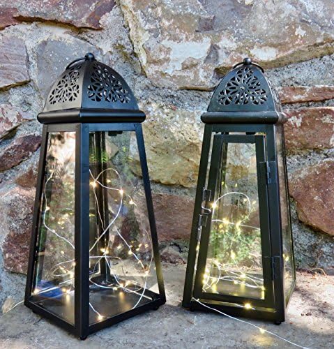 Link Products Lanterns Metal & Glass (black 2 shaped)