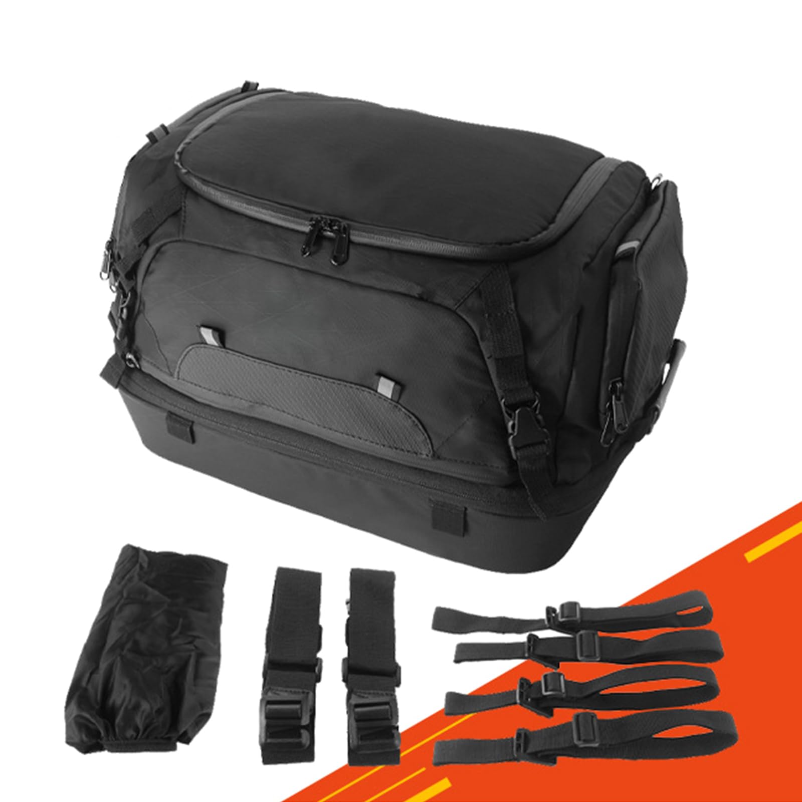Borsa da moto rimovibile, facile da trasportare e protettiva, spaziosa, un must have per i motociclisti, borsa impermeabile per portapacchi della moto