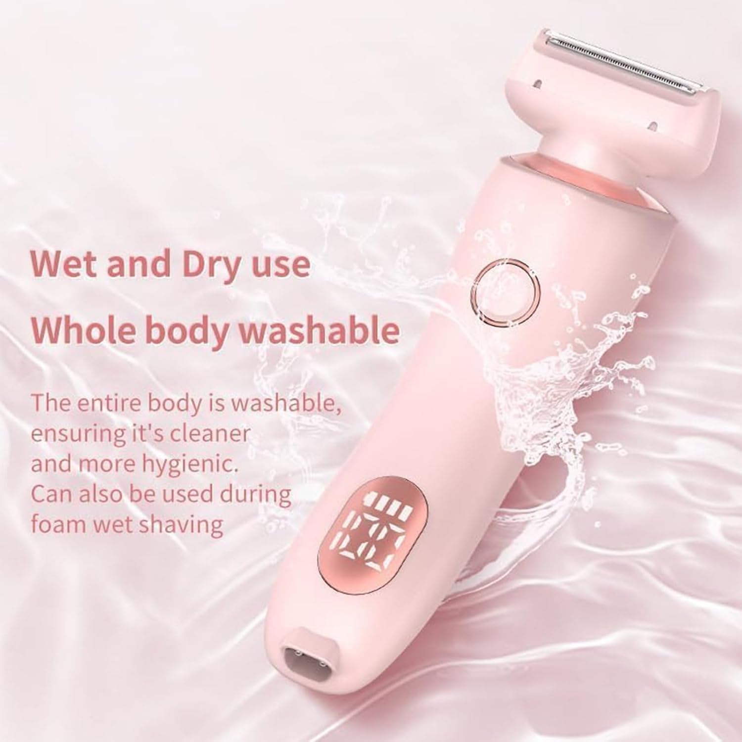The Glide Pro 3.0 Razor, Razor for Women, 2 in 1 Wet & Dry Electric Waterproof Razor, Painless Hair Removal Removable Head for Bikini Leg Arm Underarm Area (Blue+Pink)
