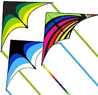 Vista 9 de Mint's Colorful Life - Cometa Delta para niños y adultos, cometa extremadamente fácil de volar, las mejores cometas para principiantes