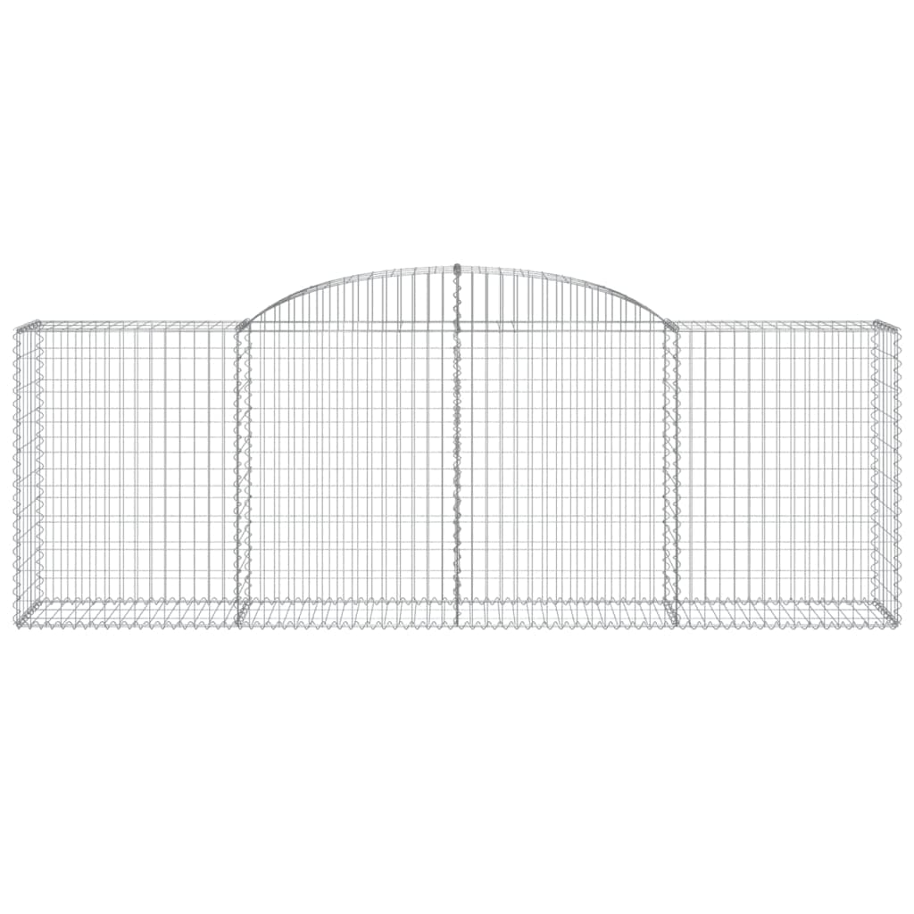 Gaviones con arco alto, 11 unidades, 300 x 50 x 100/120 cm, hierro galvanizado para barreras de jardín y protección visual, cestas decorativas de material resistente a la corrosión, estables