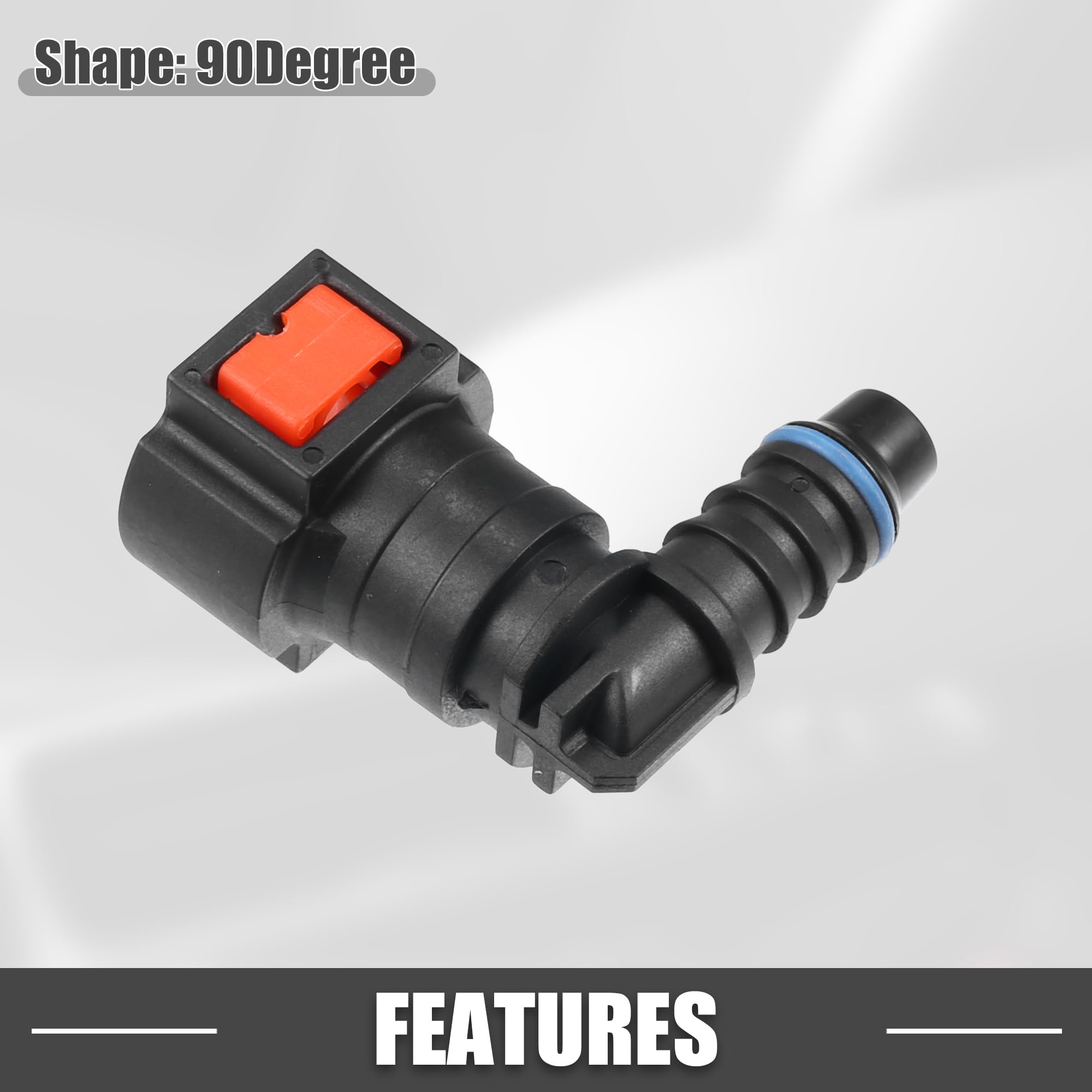 A ABSOPRO conector Rápido de Manguera de Línea de Combustible para Automóvil, 90 Grados, 3/8" (9.49Mm) Sae A 5/16" (8Mm), desconexión de Manguera de Plástico Rojo (Juego de 2)
