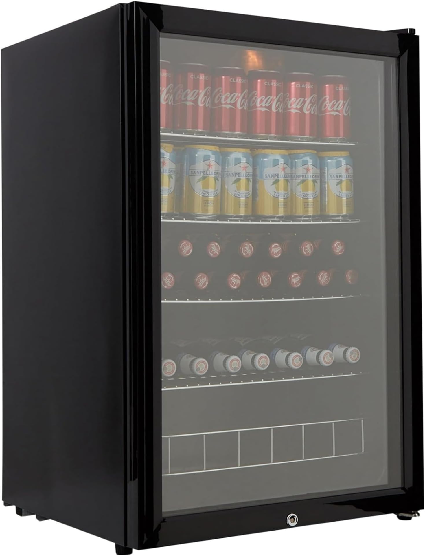 Cookology CBC130BK Under-Counter Drinks Fridge in Black - 115 Litre Capacity - Drinks Fridge - Adjustable Temperature Control - LED Light - Suitable for Cans & Bottles - Energy Efficient