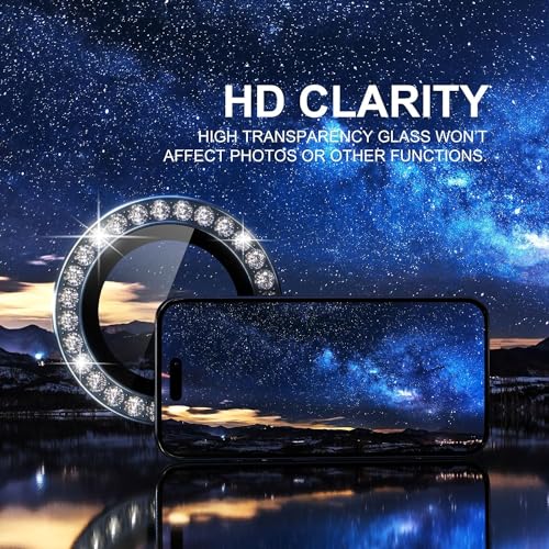 Image of inchiPhone 15 Pro / 15 Pro Max Camera Lens Protector Ring - Premium 9H Tempered Glass Lens Guard, Anti-Scratch, Anti-Drop, HD Clear Camera Lens Cover for Ultimate Protection and Durability inch Diamond Blue
