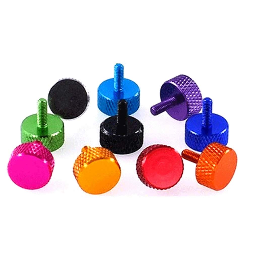 Knurled Thumb Screw,M3 * 6/8/10/12/16/20 Colourful Aluminum Alloy Flat