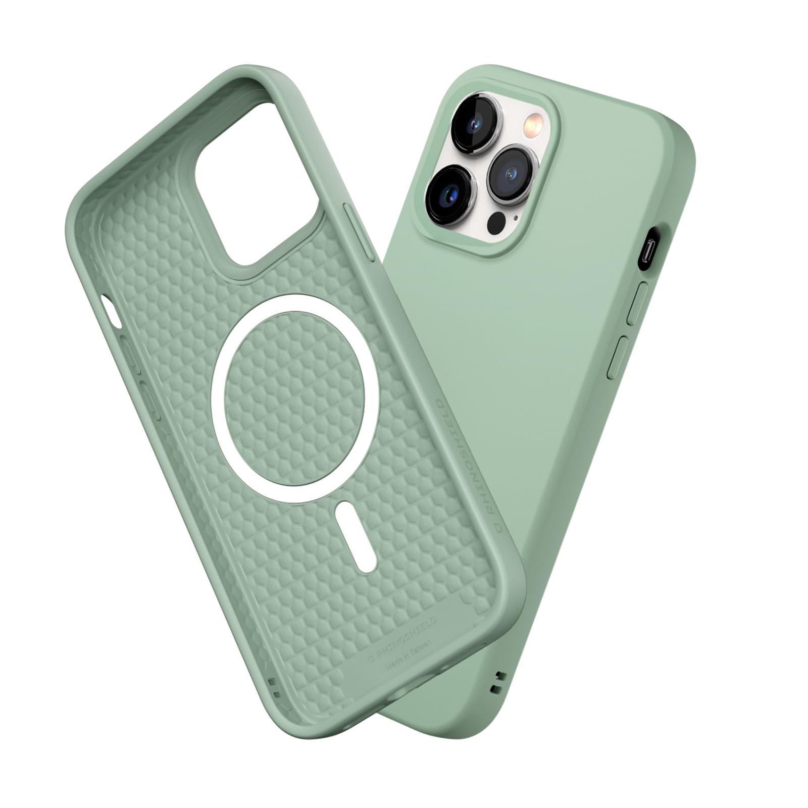 Coque iPhone 14 Pro Max RhinoShield Vert Sauge Fine et Magsafe