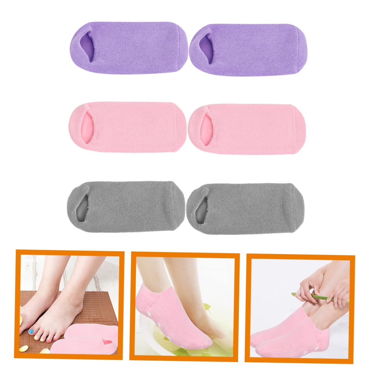BESTYASH 3 Paia Socks Nutrienti per Spa Morbide e Antiscivolo per Trattamenti Idratanti Dei Talloni Screpolati