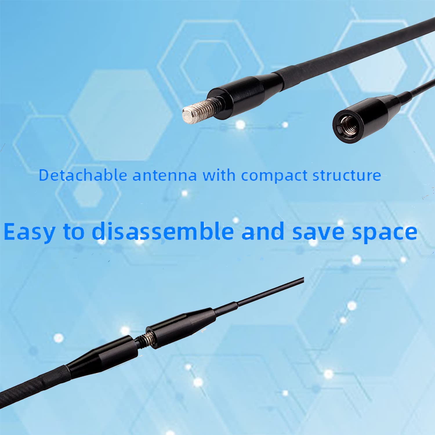 HD1 SMA-F miękka antena dwupasmowa 136-174/400-480MHz UHF/VHF antena kompatybilna z radiem Ailunce HD1 (1 sztuka)