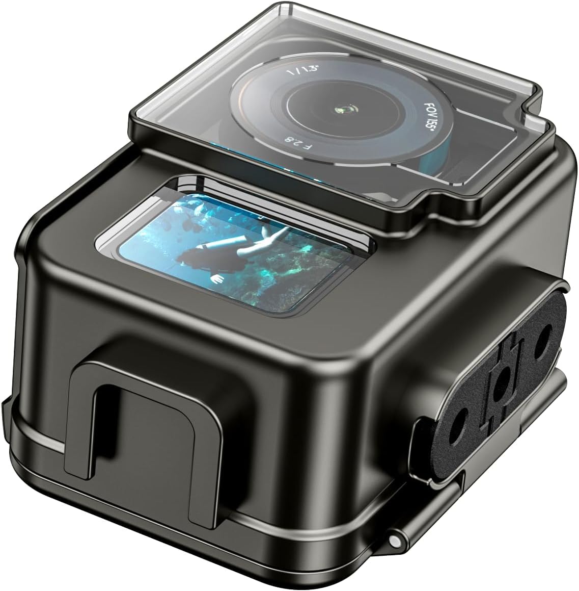 Sea frogs Custodia subacquea in lega di alluminio per DJI Osmo Action 5/4/3, impermeabile fino a 60 m, antiurto e resistente alla pressione, custodia per action camera