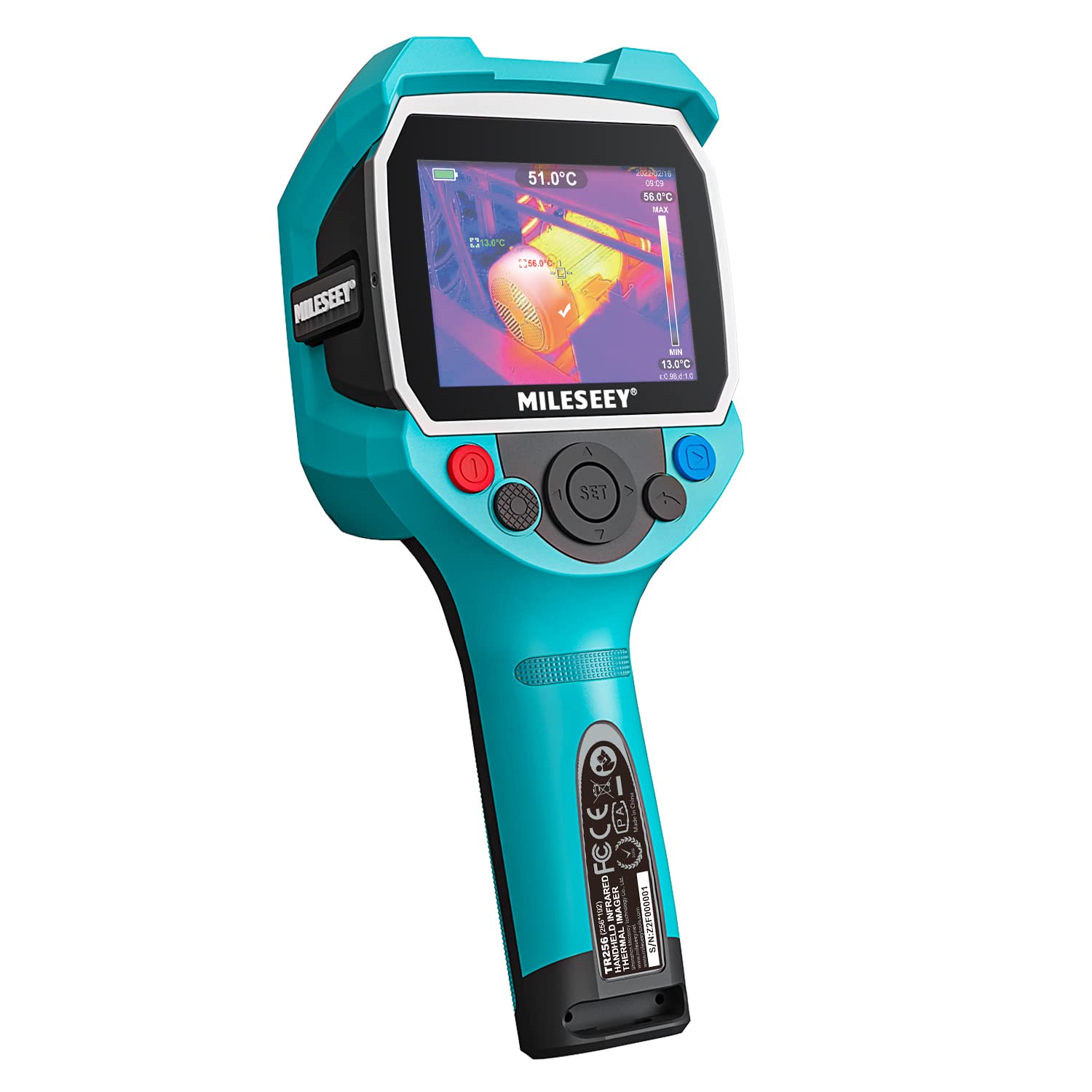 Thermal Imaging Camera, MILESEEY Handheld 256*192 IR Resolution Thermal Imager, 3.5 Inch LCD Display IP65 Waterproof Rechargeable 6 Palettes Thermal