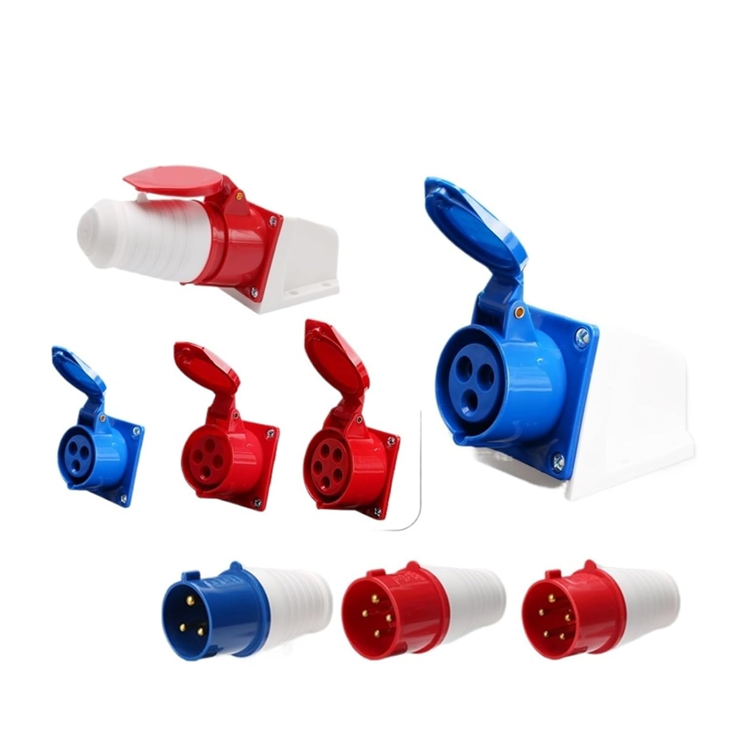 1pcs Industrial Plug and Socket Connector, Docking, 3 Core 3P, 4 , 5 pin, Five Hole, 16A 32A, 220V, 380V wal(Multi,16A)