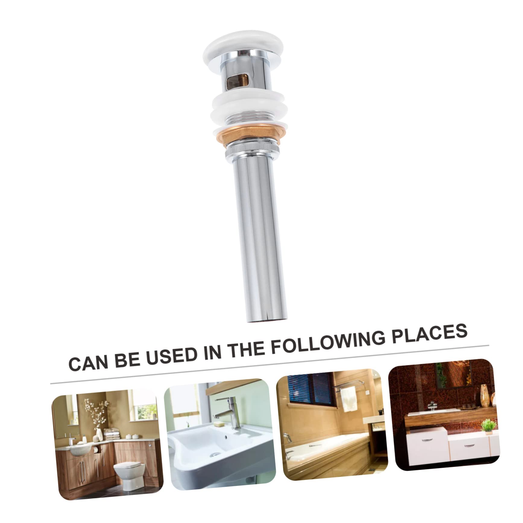 WOONEKY Tapón Desagüe Pop Up para Fregadero y Lavabo Diseño Cerámico con Orificios Resistente y Práctico para Baño y Cocina Compatible con Desagües con Rebosadero