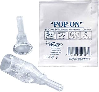 Rochester Medical Pop-On Self-Adhesive Male External Catheter, Silicone, Medium 29mm (10)