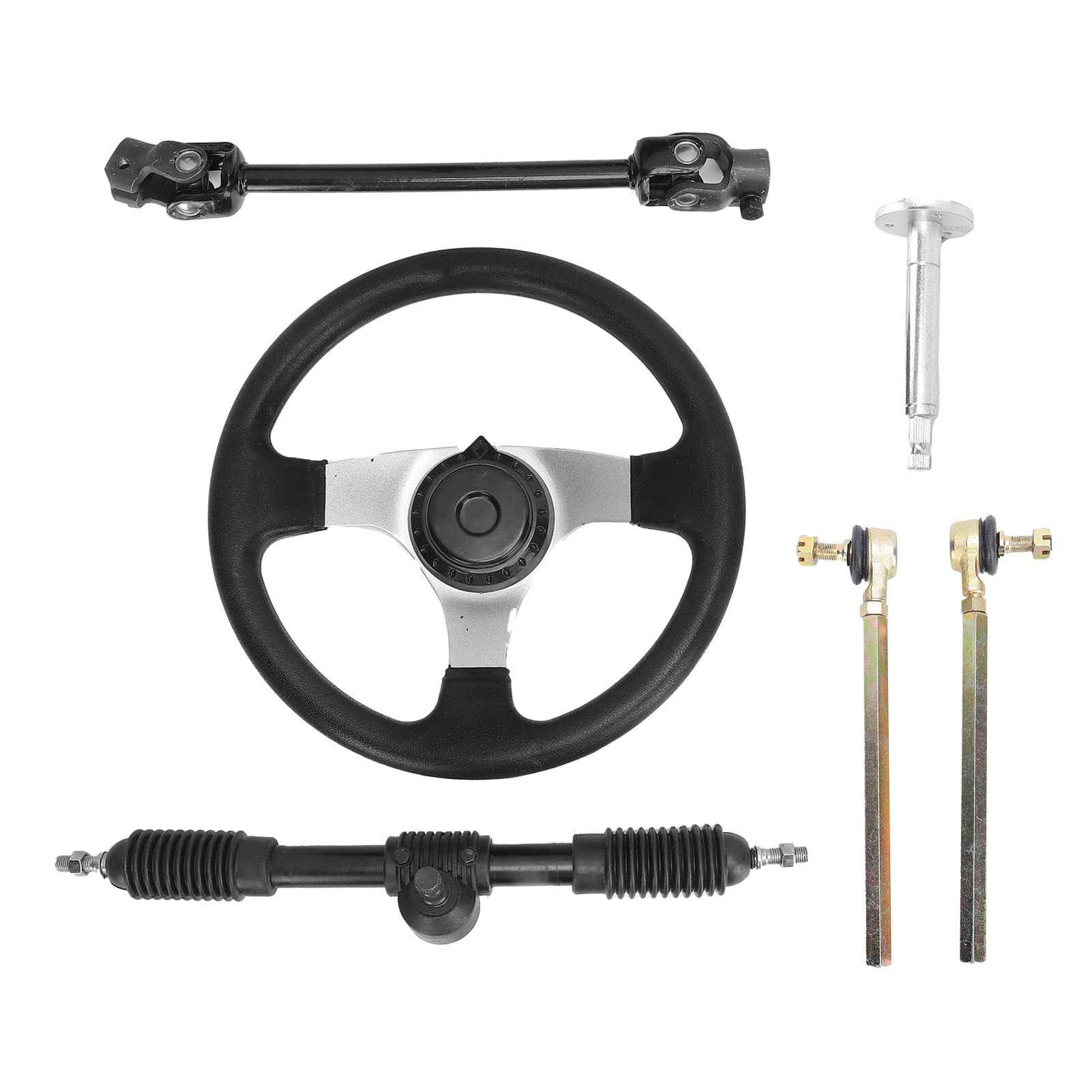 Sterzo Go Kart, Tiranti Regolabili e Cremagliera per Motori da 150-250 cc, Gruppo Direzione di Ricambio per Quad, Buggy, Kart e Veicoli Fuoristrada da Officina Meccanica