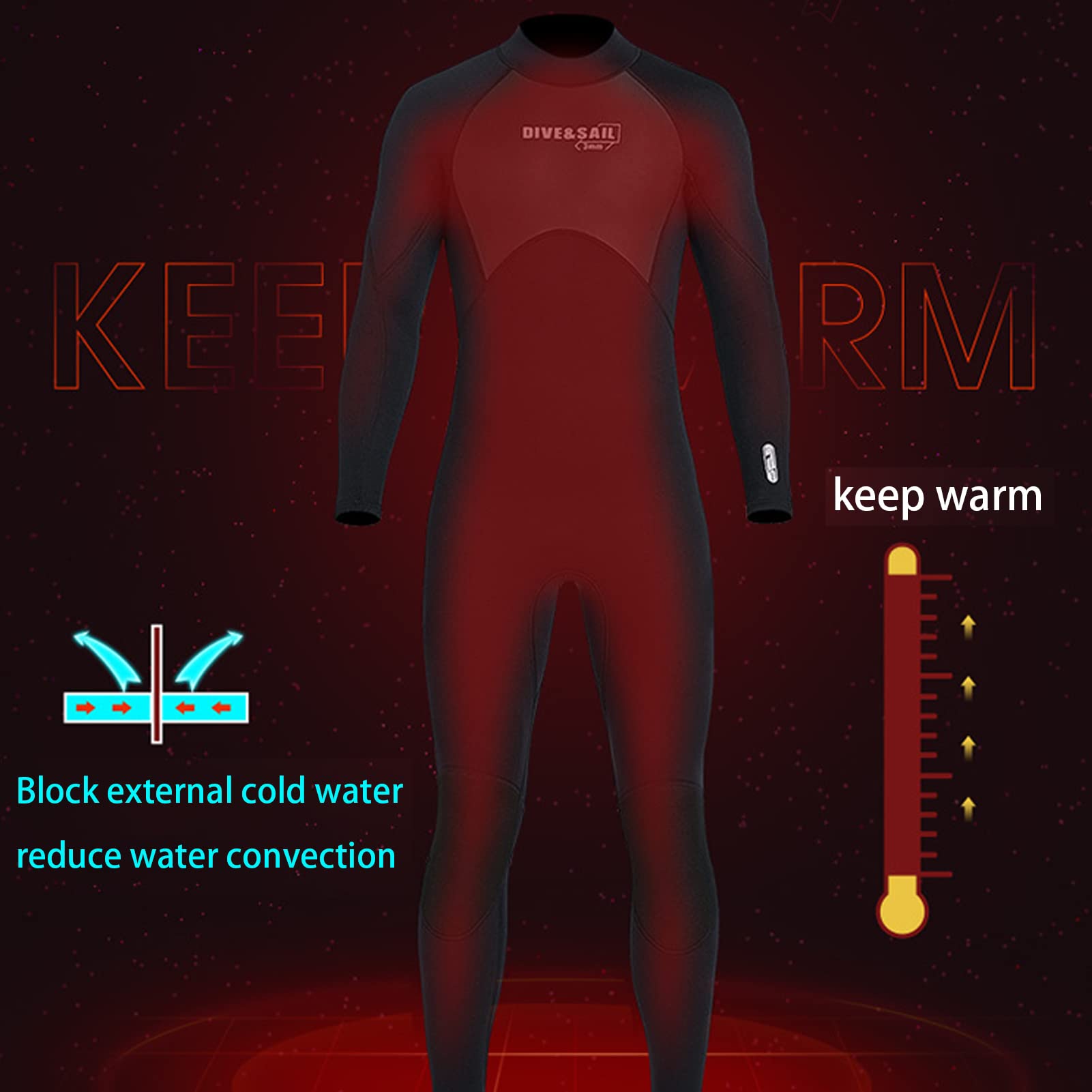 Amazon | アダルトウェットスーツ3mmネオプレン高弾性ウェット