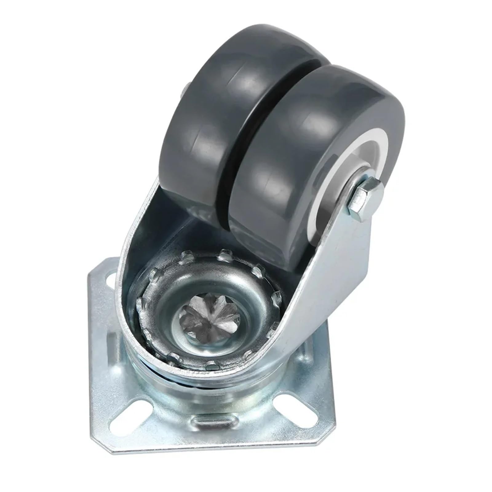 4 Stück/Set Hochleistungs-Lenkrolle mit Doppelrädern | 50 mm mit Bremse for Trolley-Möbelrollen