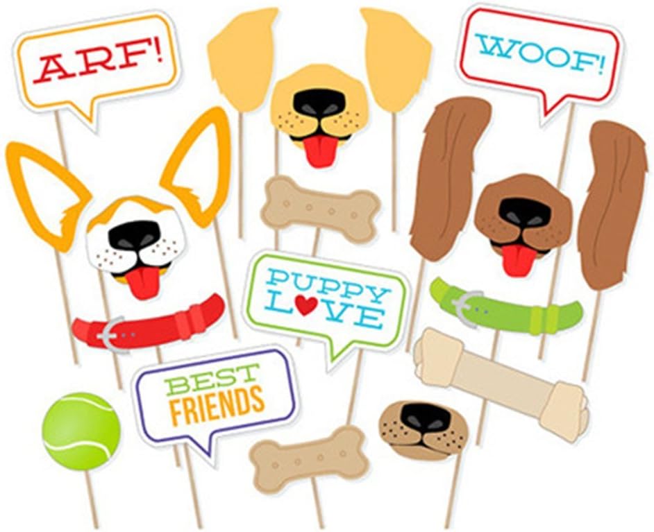 Puppy Dog Photo Booth Props Kit - 20 Pack Party Camera Props Fully Assembled