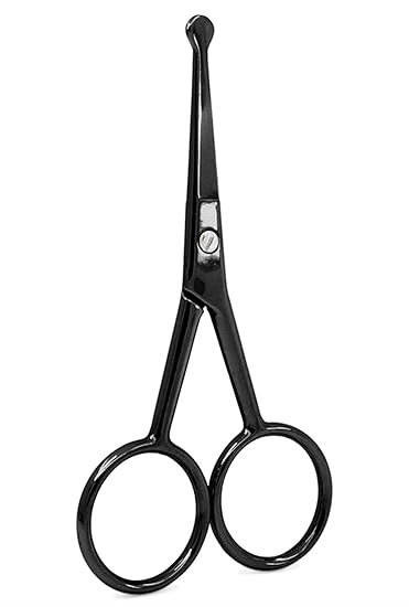 Professional Facial Hair Beard Eyelashes Ear Hairs Nose Hair and Moustache Stainless Steel Scissors Trimmer