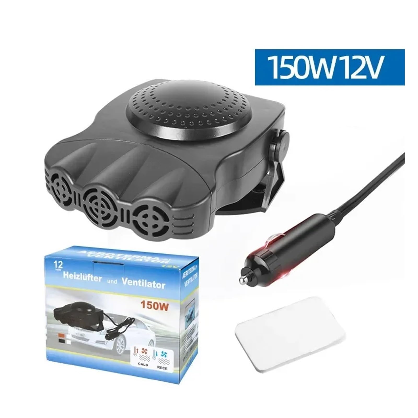 12V Auto-Windschutzscheibenenteiser Winterauto-Heizlüfter 3-Kopf elektrisch kühlend heizend entfeuchtend Antibeschlag(12v)