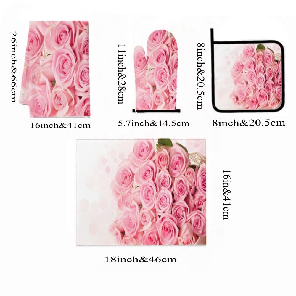 9PCS Bella Rosa Roses2 Cucina Decor e Accessori Set