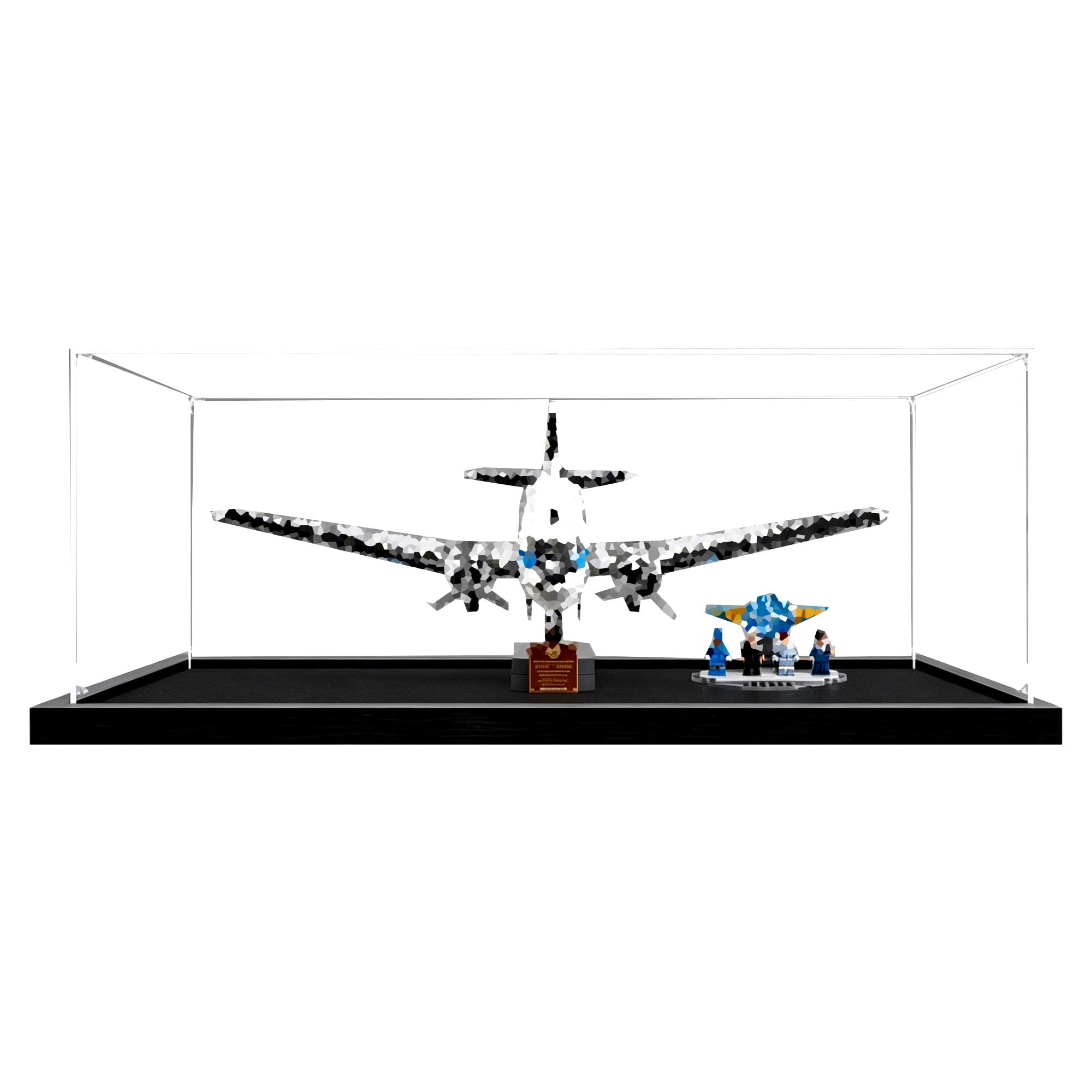 Acrylic Display Case for Lego 11378 DC-3 PAN AM Airliner Set,Clear Storage Box, Dustproof Protection Showcase (Display Box only, kit not Included) (Black 2mm)