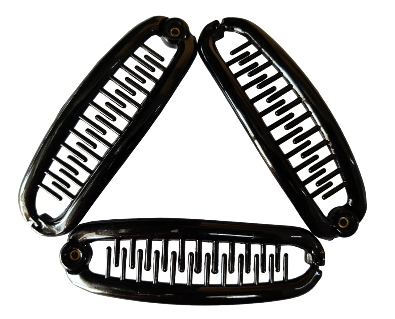 Nyamah Sales Banana Clips Hair Banana Hair Clip for Thick Fine Curly Hair Clincher Comb Tool Accessories Fishtail Hair Clip Comb for Women and Girls (Black, Pack of 3pcs)-image-4