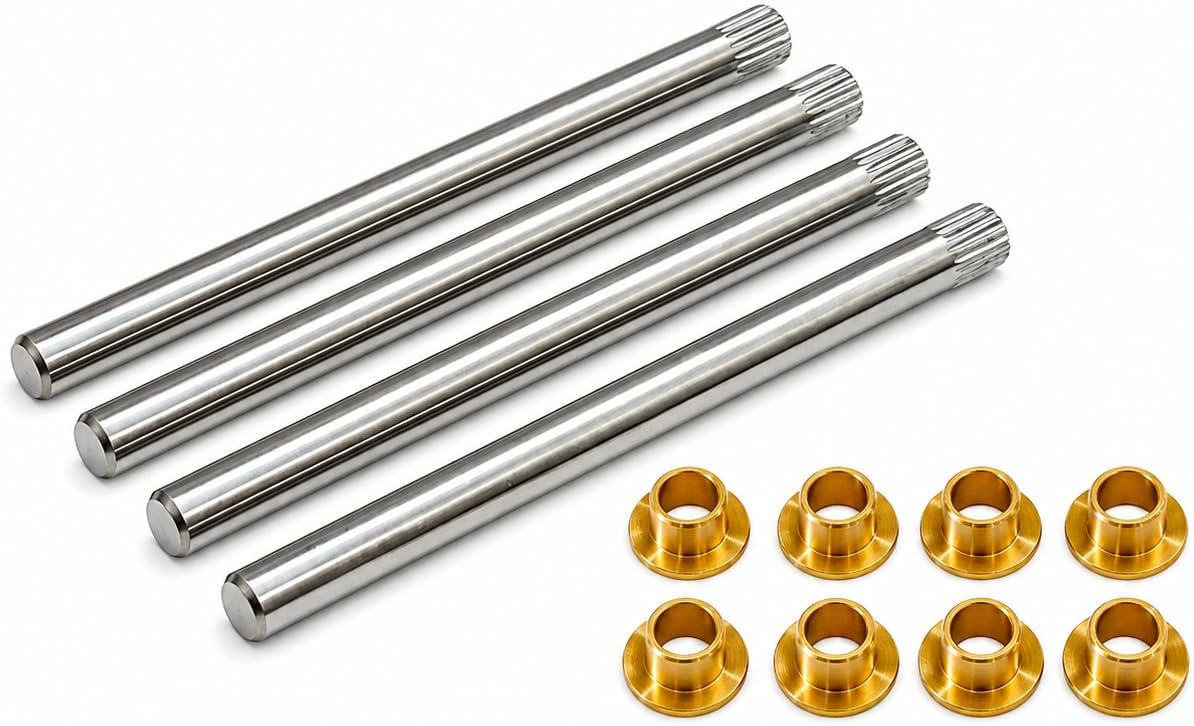 100mm Front Door Hinge Pin and Bush Kit Compatible with Toyota Land Cruiser FJ40 FJ45 BJ40 BJ45 HJ45 HJ47 (1960-1984) - Heavy Duty Steel Pins & Brass Bushings - Set of 4 Pins & 8 Bushes