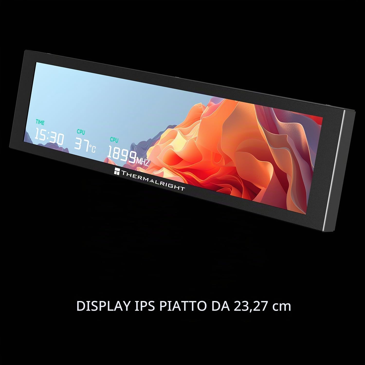 TR Trofeo Vision 9.16 LCD nero, risoluzione 1920x480, supporta la commutazione tra più immagini/video dinamici, schermo magnetico da 9,16 pollici, personalizzazione di immagini/video visualizzati