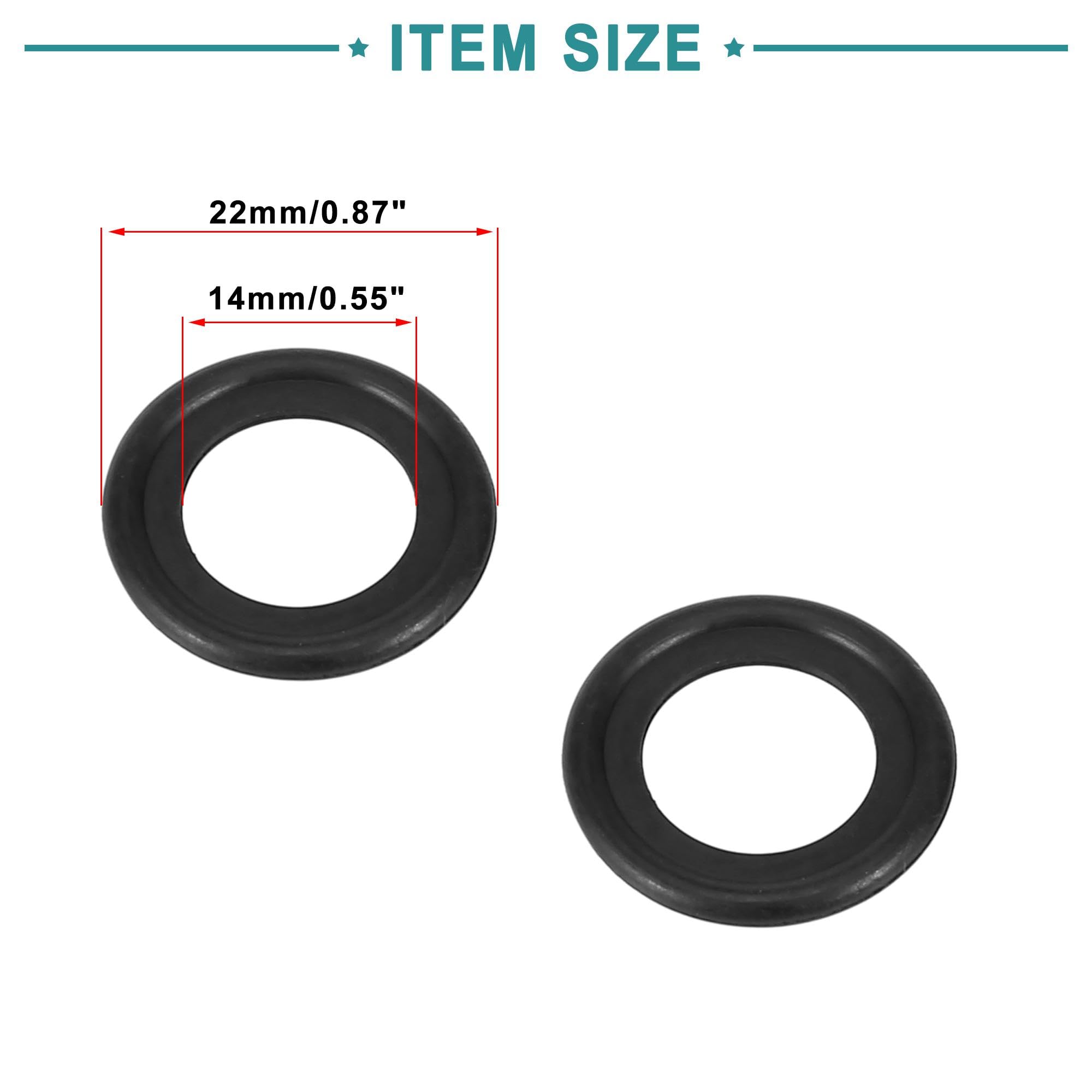ACROPIX M11 Oil Drain Plug Gaskets For GM – Pack Of 10 Black – Leak-Proof Seal Replacement