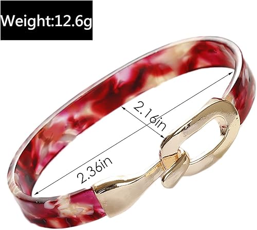 Miniatura 3 de Pulseras ligeras y gruesas con estampado de leopardo acrílico vintage de cara ancha esmaltadas de ácido acético de carey y carey para mujeres y niñas