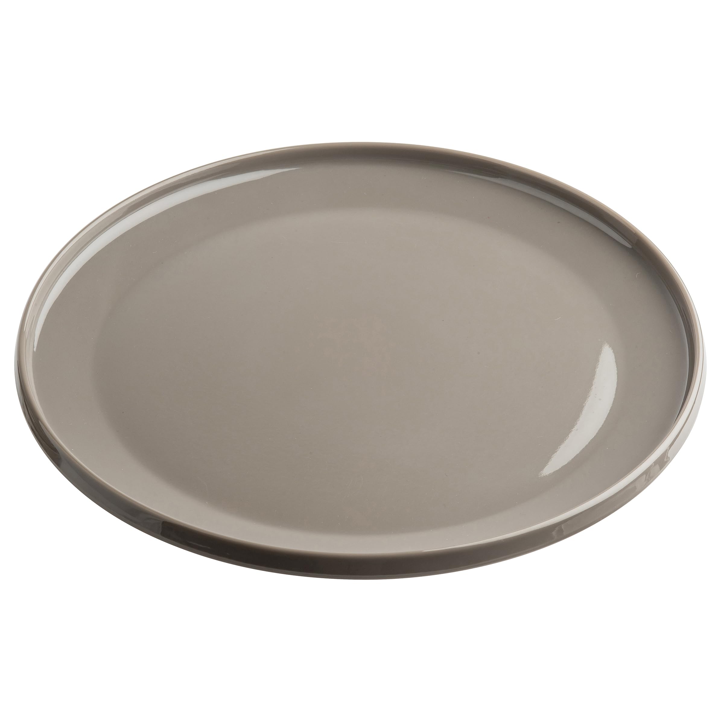 TableCraft Flynn Collection™ Round Serving Plate, Mocha Glossy, 11"x 11"x 0.75", Melamine, Durable Lightweight Display Plate for Appetizers, Desserts, Small Portions, Modern Presentation