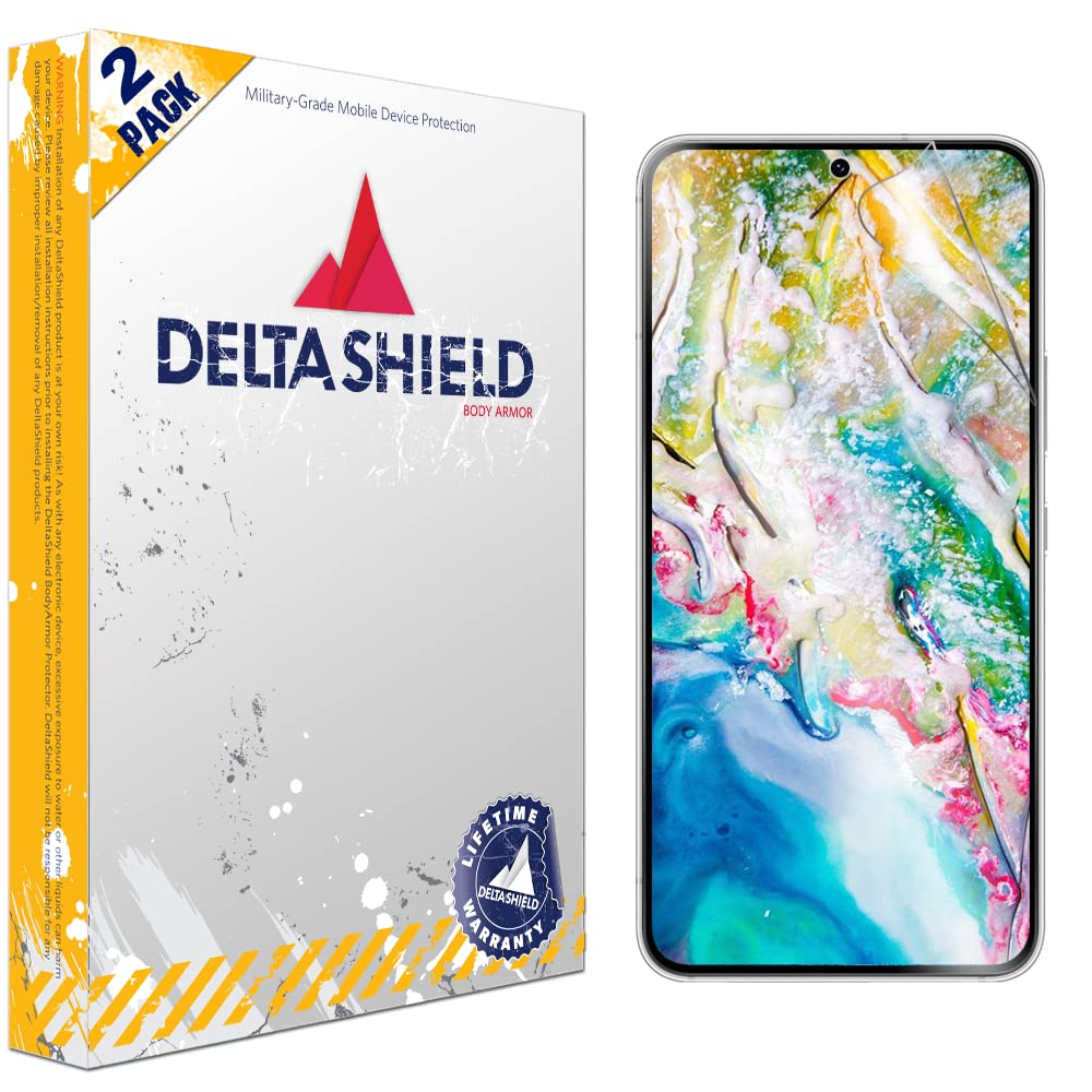 DeltaShieldScreen Protector for Samsung Galaxy S22 (2-Pack) BodyArmor Anti-Bubble Military-Grade Clear TPU Film