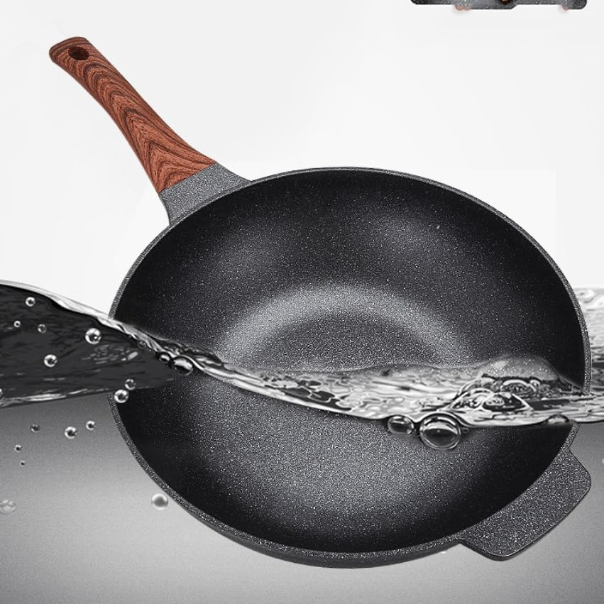 Wok para casa con base plana antiadherente 32 cm miniatura 4