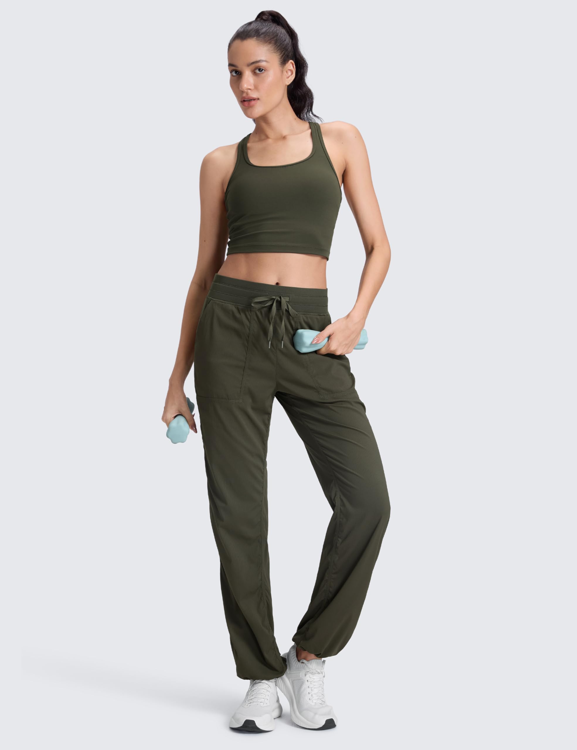 CRZ YOGA Pantalones Ligeros de Entrenamiento de piernas Rectas 71/76/81cm - para Mujer con Bolsillo