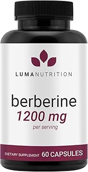 Luma Nutrition Berberine Supplement - Berberine HCL 1200mg Per Serving - Vegan, Gluten Free, Non-GMO - 60 Capsules