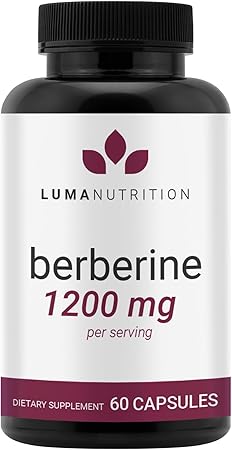 Luma Nutrition Berberine Supplement - Berberine HCL 1200mg Per Serving - Vegan, Gluten Free, Non-GMO - 60 Capsules