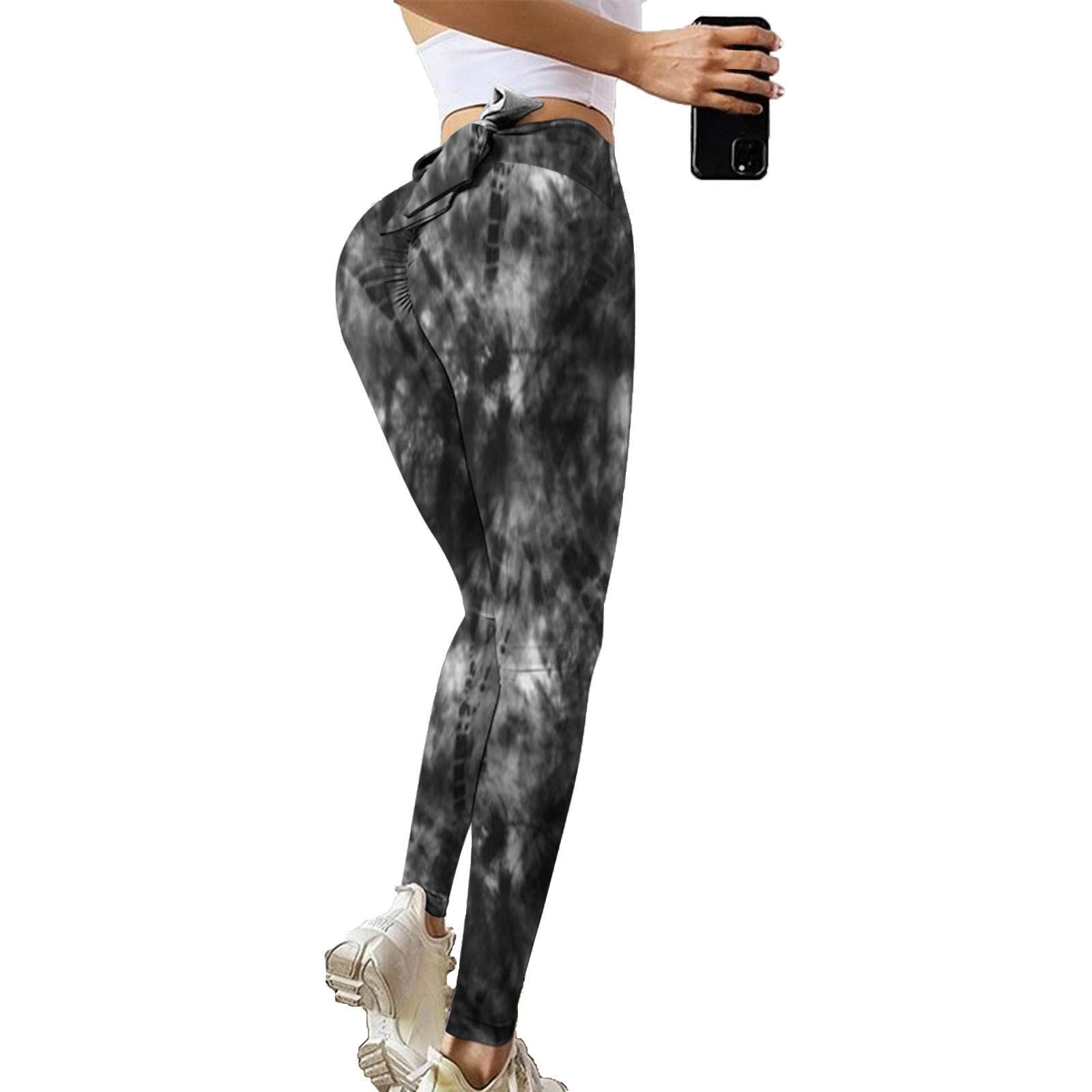 KIMODO Women Leggings Printing Strap High Waist Stretch Strethcy Fitness Yoga Pants