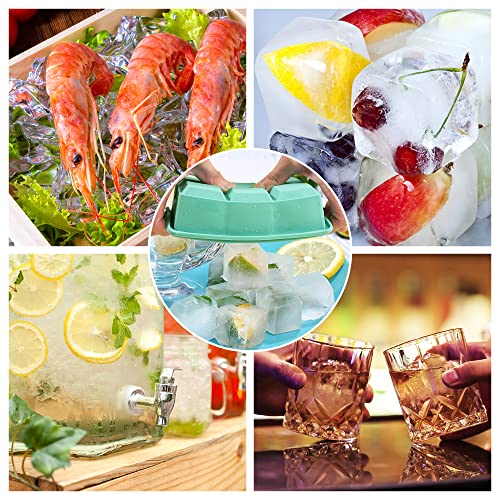 LessMo 3 Pezzi Vassoio per Cubetti di Ghiaccio, 18 Griglie, Grande Stampi per Ghiaccio in Silicone con Coperchio, Certificato LFGB, senza BPA, per Alimenti per Bambini, Cocktail, Whisky - immagine 6
