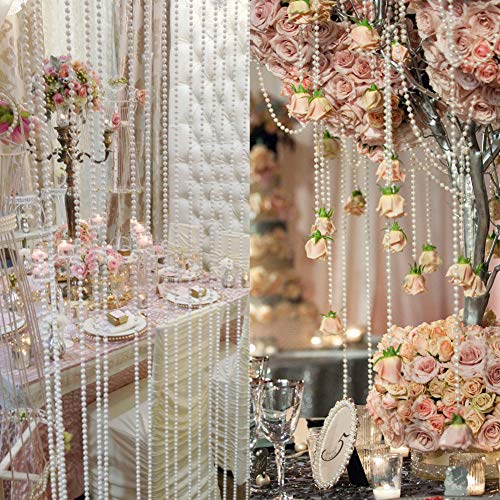 Adasbridal Approx 22 Yards White Pearl Spool Rope,Lmitation Pearl Beads Garland String Wedding Party Decoration Diy Crafts #TOP4