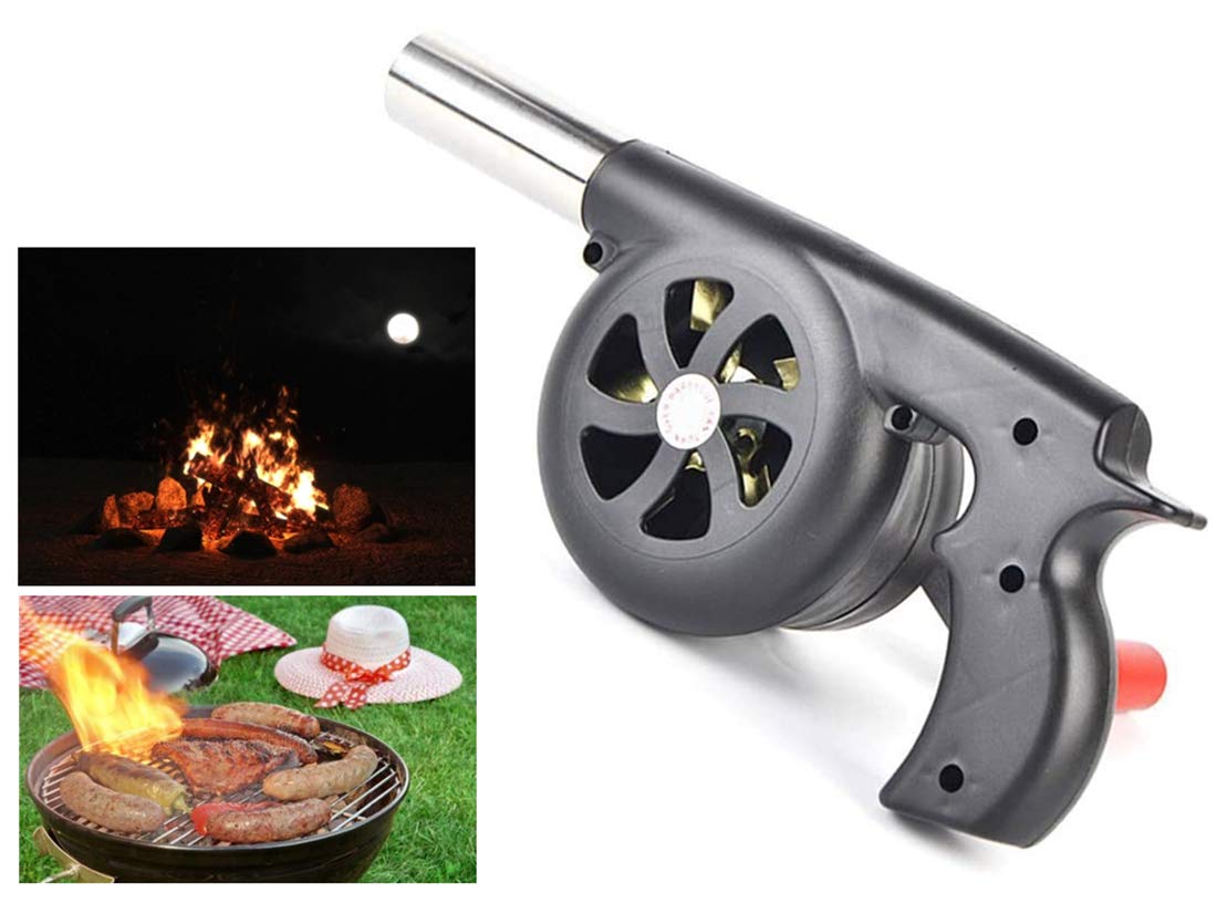 Ventilador de combustión manual grande para exteriores con manivela para barbacoa, camping, picnic, actividades al aire libre.