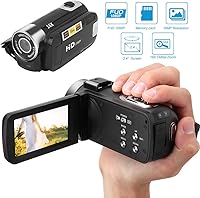 Vista 6 de Focket Videocámara de video con zoom digital de 16X, pantalla LCD de 2.7 pulgadas, grabadora de cámara digital de 16 MP, cámara de vlogging de 128