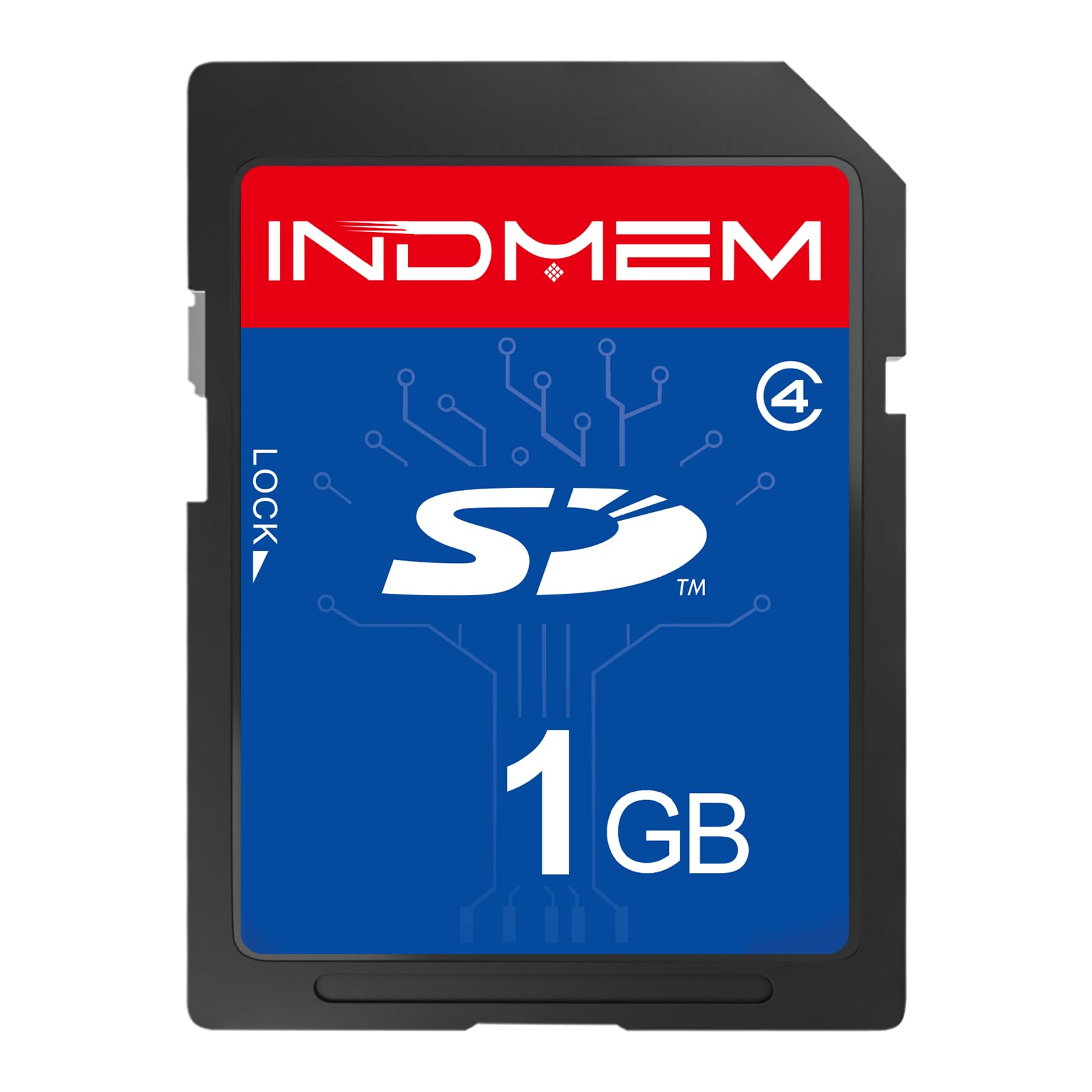 INDMEM - Tarjeta SD de 1 GB, Clase 4, Tarjeta de Memoria Flash MLC Stanard, Tarjetas Digitales seguras, Tarjetas de cámara, 1 GB (1 Paquete)