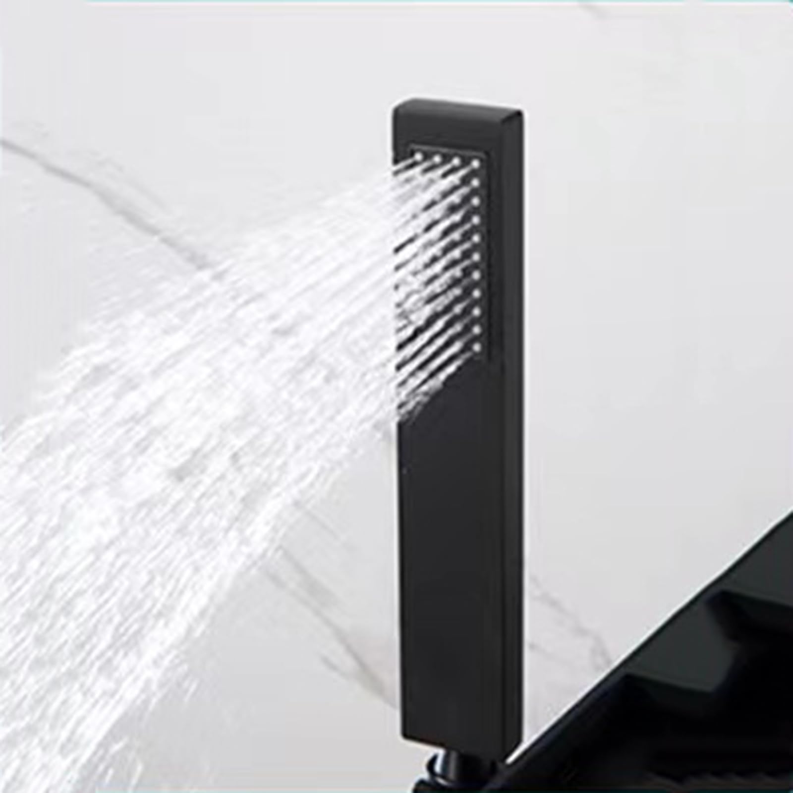 Rubinetto Vasca da Bagno Freestanding a Cascata Rubinetto Bagno Cascata con Doccia Portatile Per Vasca,nero