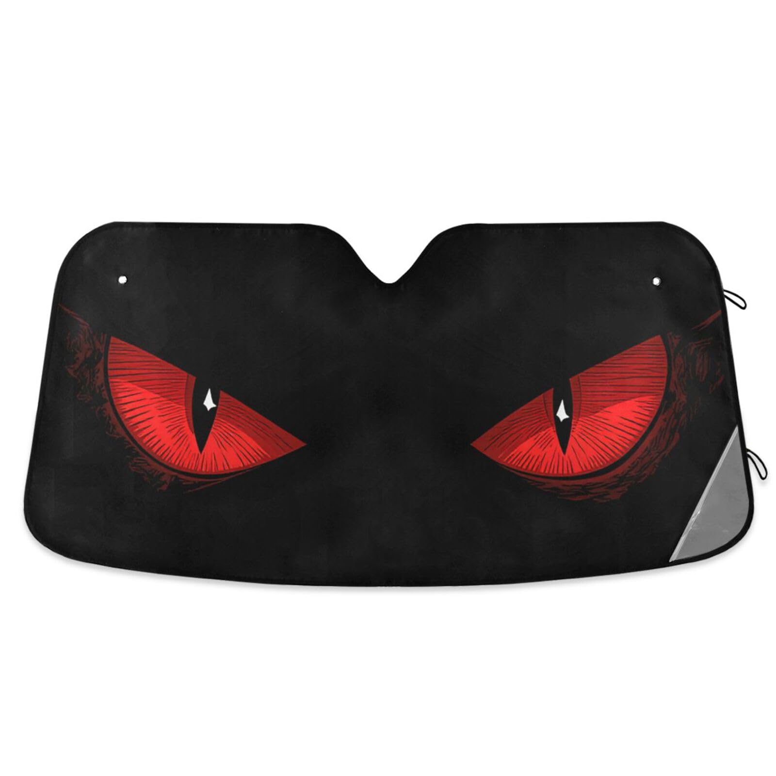 Dussdil Evil Eyes Car Sun Shade Windshield Red Eyes Sunshade Block UV Rays Protector Keep Your Vehicle Cool Sun Window Shield Visor Cover Foldable for Car Truck SUV M