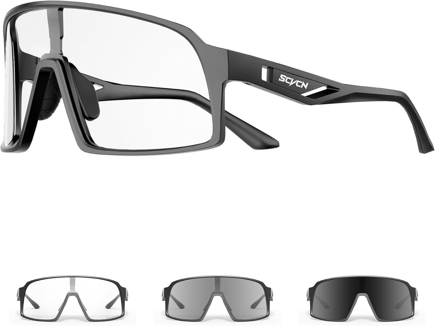 SCVCN Photochromic Cycling Glasses Men Women Mountain Bike Sunglasses MTB Road Bicycle Riding Clear Sports Glasses S325