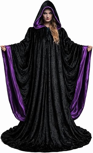 Miniatura 3 de Bata de terciopelo para Halloween, cosplay, unisex, talla única, extra larga
