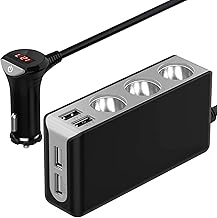 USB Auto Ladegerät, CHGeek 120W Zigarettenanzünder Verteiler 12V/24V DC 3 Mehrfach Steckdose Splitter und 6.8A 4 USB Ports...