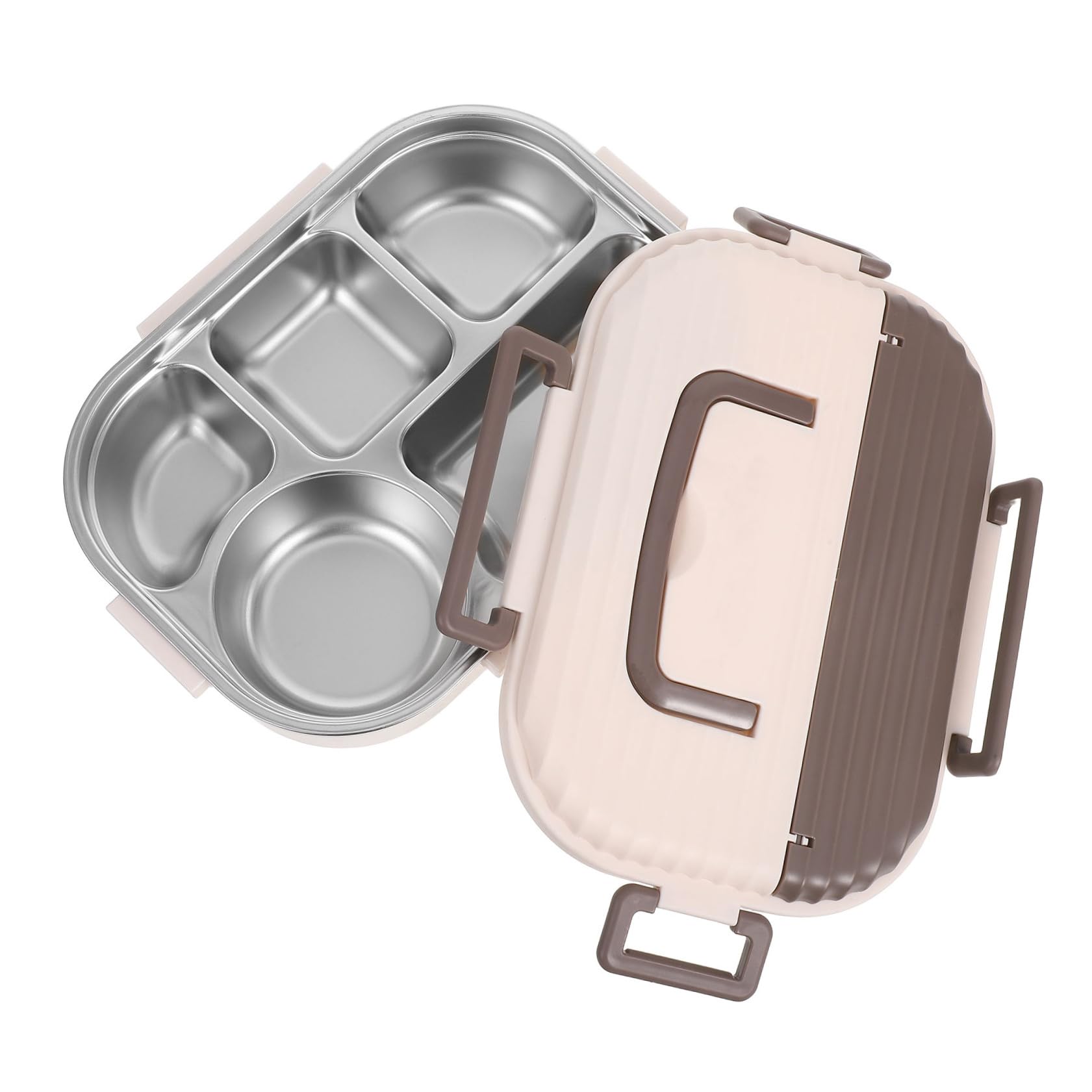 COLLBATH Doppelstöckige Edelstahl Bento Lunchbox Auslaufsicher Brotdose Spülmaschinenfest Vielseitige Aufteilung für Schule Büro Picknick und Reisen